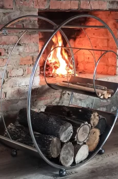Лофт – дровниця для каміну, нержавійка